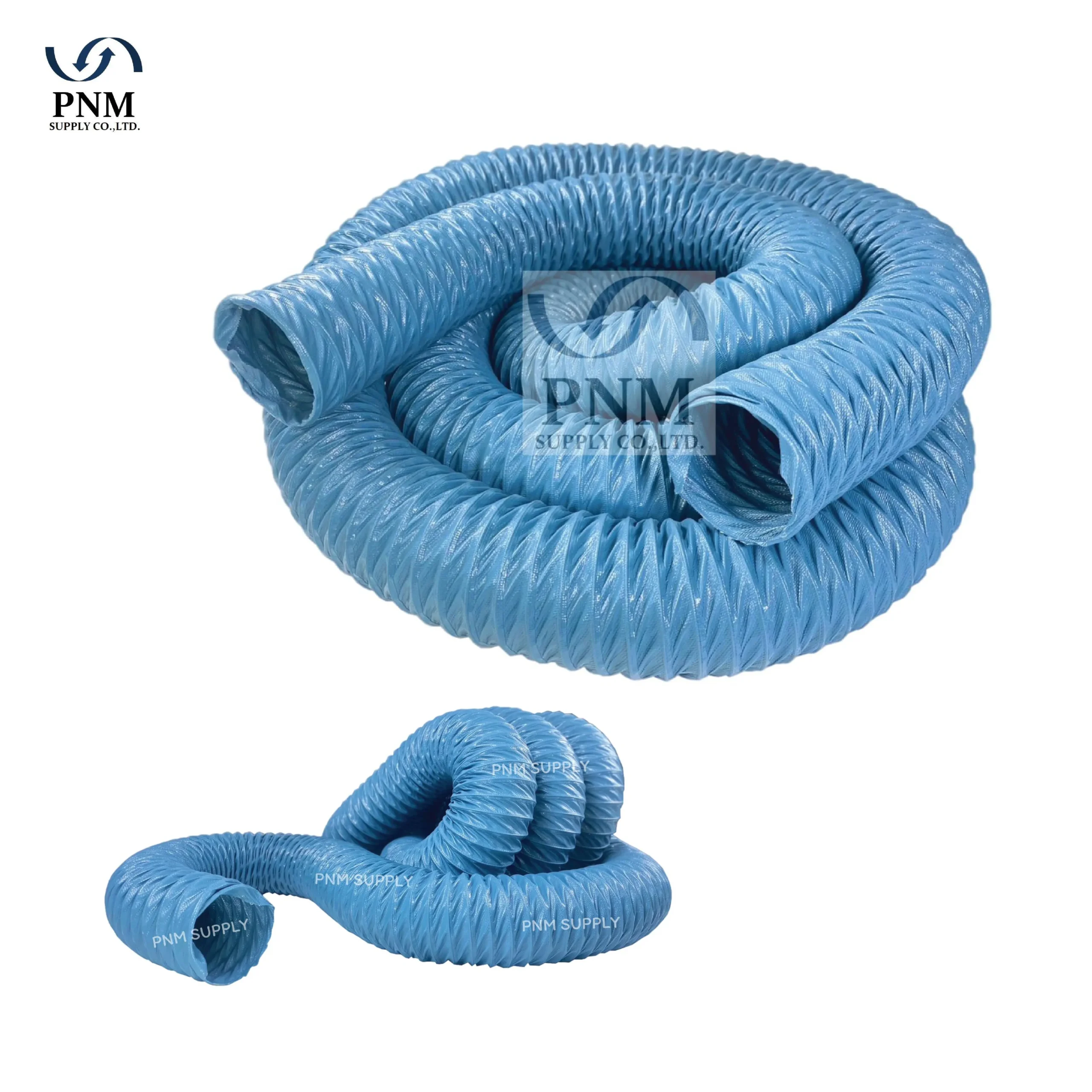 ท่อเฟล็กซ์ผ้าใบสีฟ้า เคลือบ PVC